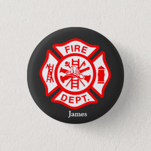 Firefighter Symbol Fireman Logo  Button