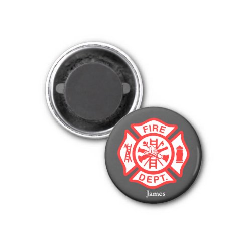 Firefighter Symbol Fireman Logo Custom Name Magnet