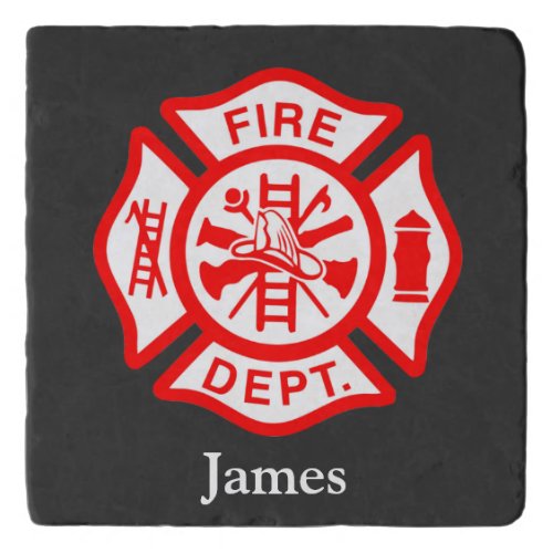 Firefighter Symbol Fireman Logo Custom Name Trivet
