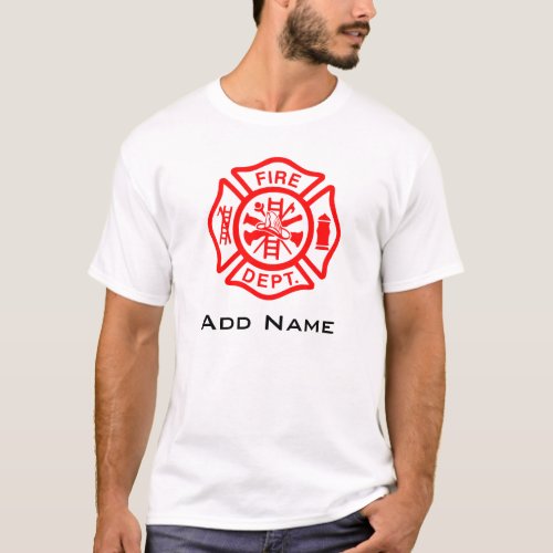 Firefighter Symbol Fireman Name Personalized T_Shirt