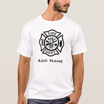 Firefighter Symbol Fireman Name Personalized T-shirt by nadil2 at Zazzle