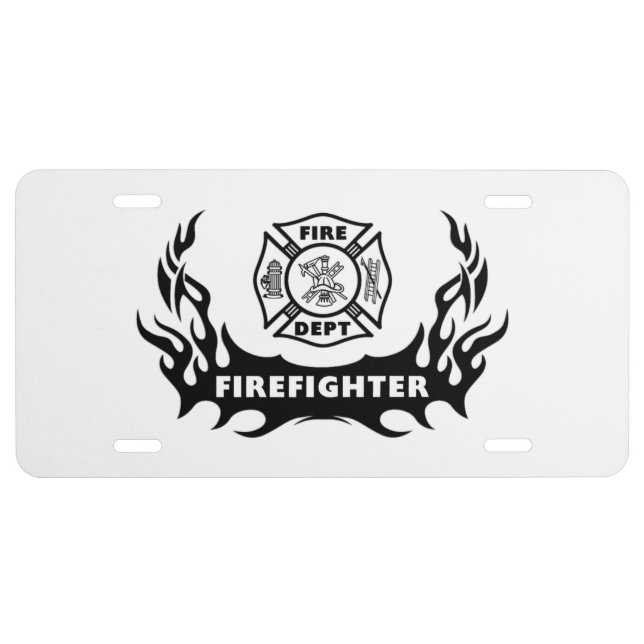 Firefighter Tattoo License Plate (Front)