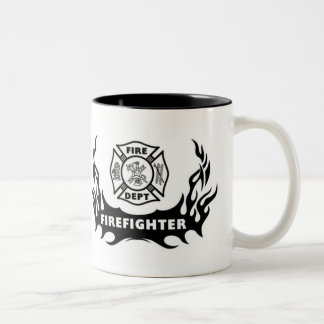Firefighter Tattoo Two-Tone Coffee Mug