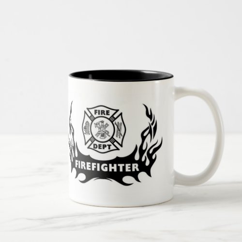 Firefighter Tattoo Two_Tone Coffee Mug