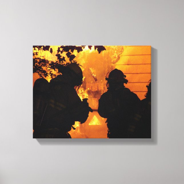 Firefighter Team Canvas Print (Front)