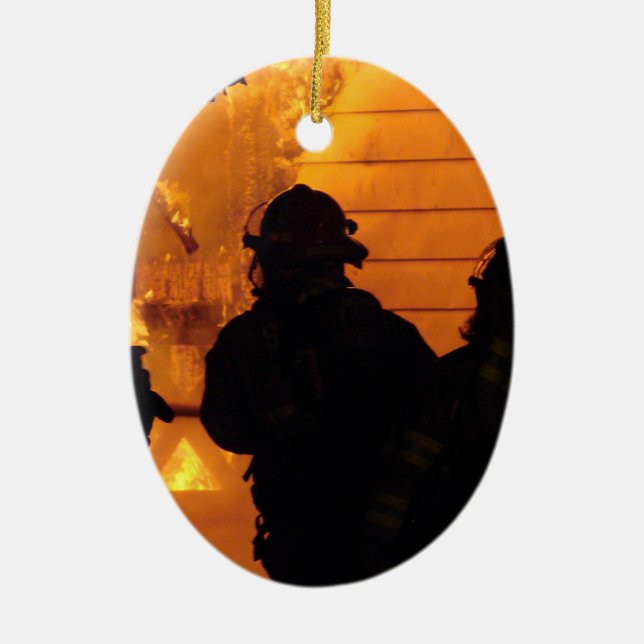 Firefighter Team Ceramic Ornament (Front)