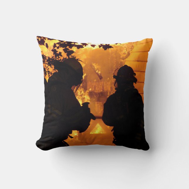 Firefighter Team Throw Pillow (Front)