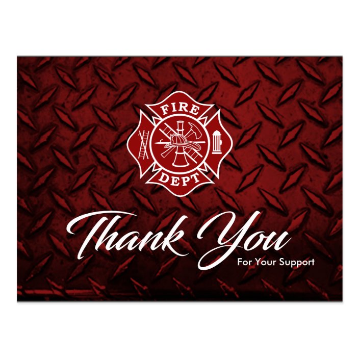 Firefighter Thank You Card Zazzle