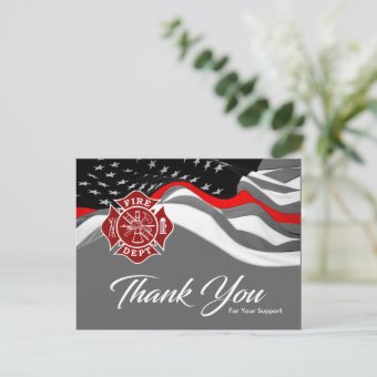 Firefighter Thank You Card | Zazzle