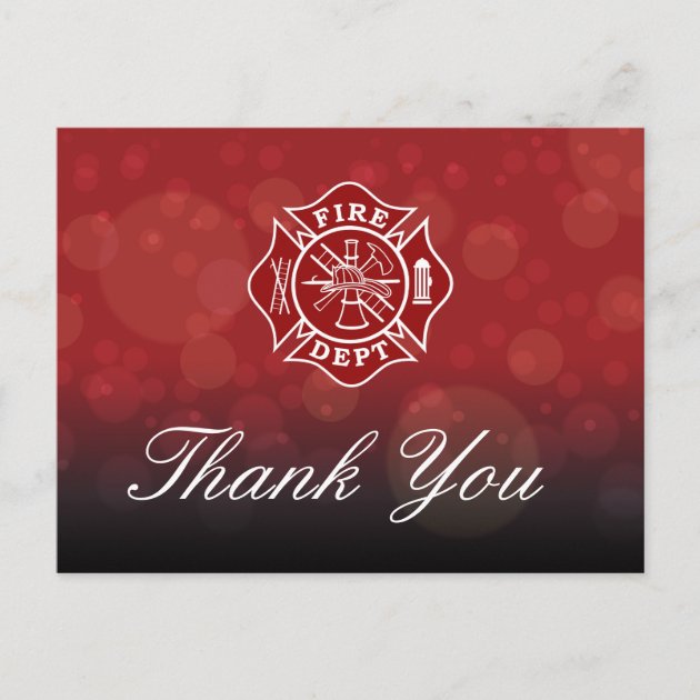 Firefighter Thank You Card | Zazzle
