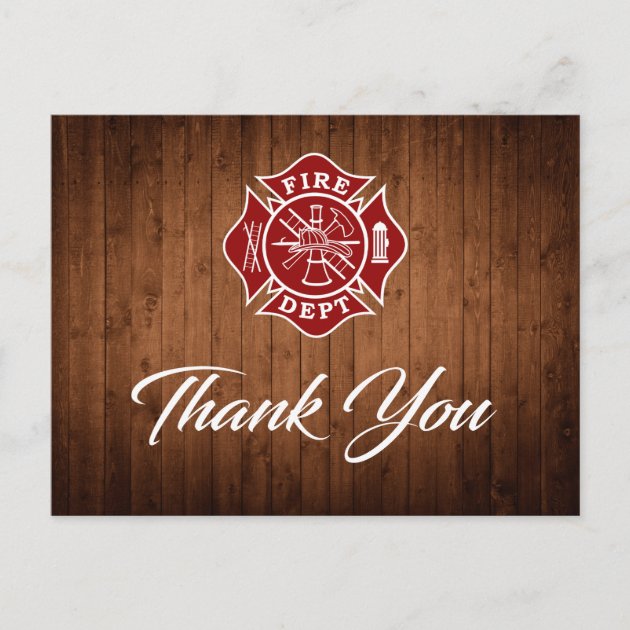 Firefighter Thank You Card | Zazzle