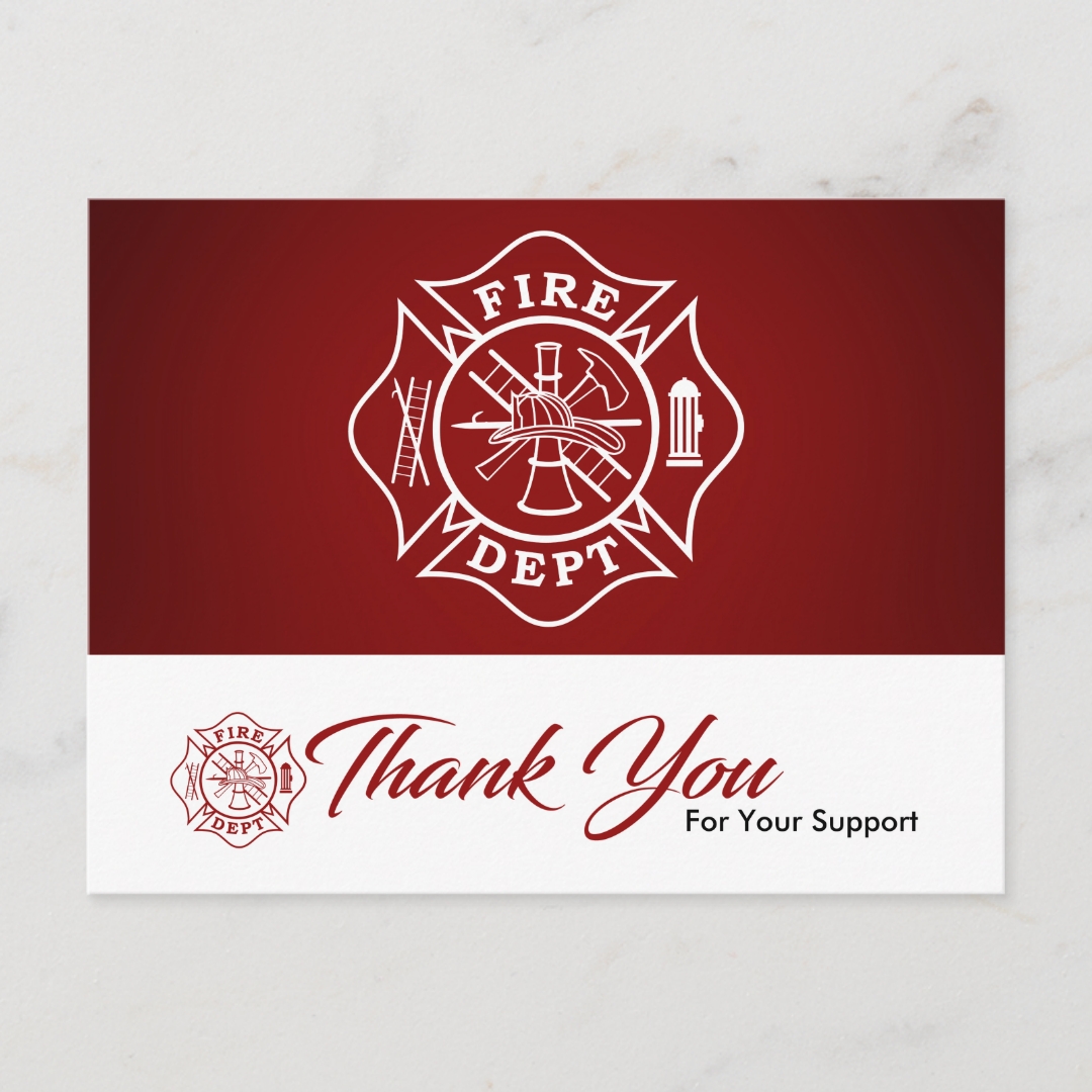 Firefighter Thank You Card | Zazzle