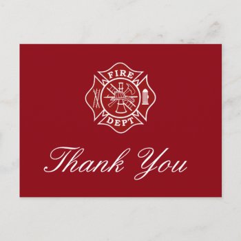 Firefighter Thank You Card by TheFireStation at Zazzle