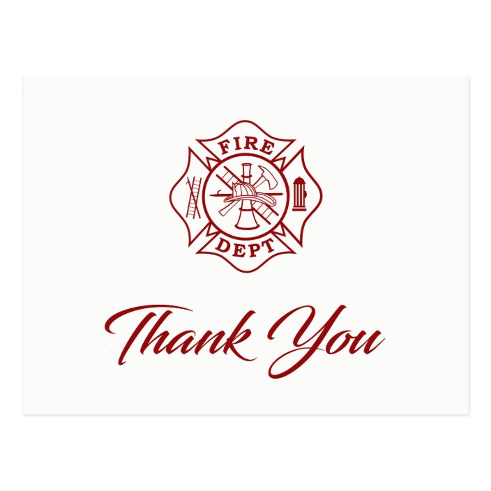 Firefighter Thank You Card | Zazzle.com
