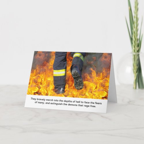 Firefighter Thank You Card with Hero Quote