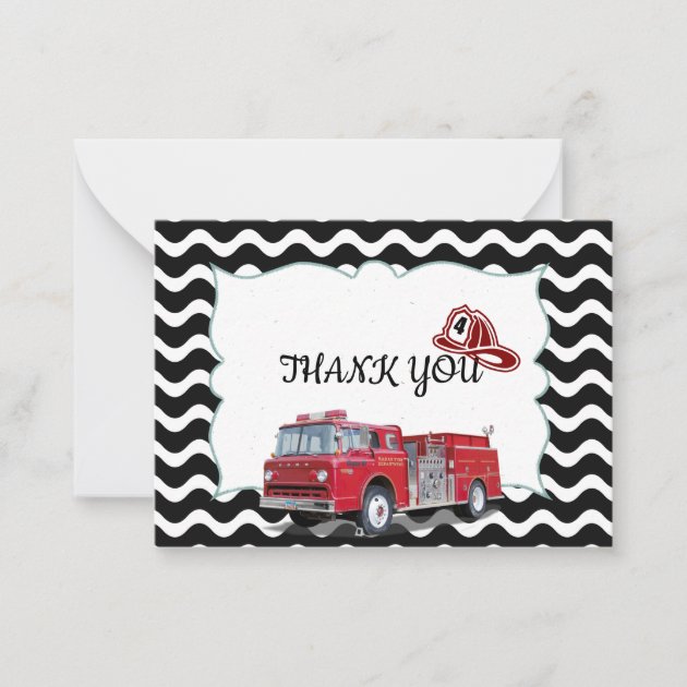 Firefighter Thank You Cards | Zazzle