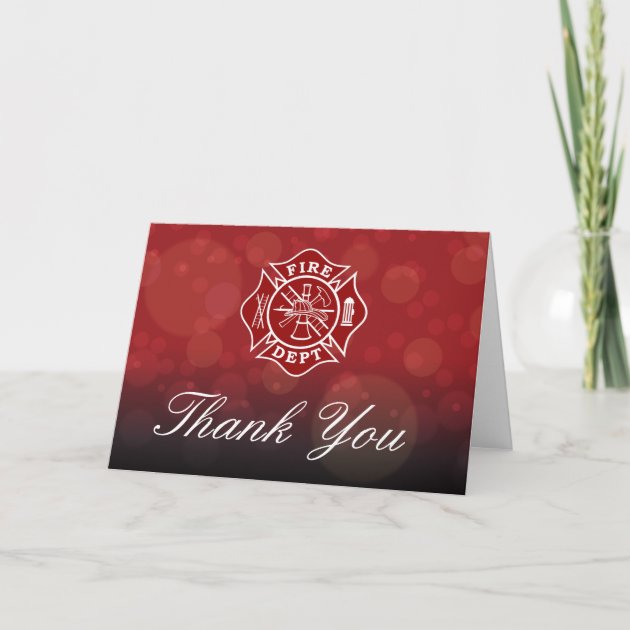 Firefighter Thank You Greeting Card | Zazzle