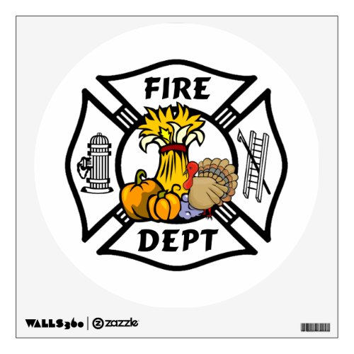 Firefighter Thanksgiving Logos Wall Sticker