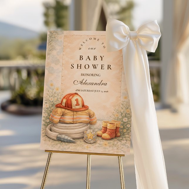 Firefighter Theme Baby Shower Foam Board (Creator Uploaded)