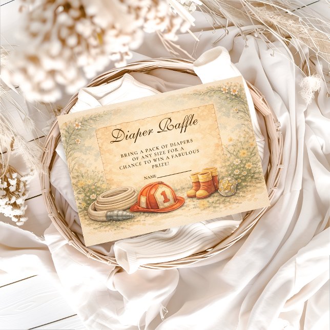 Firefighter Theme Diapper Raffle Enclosure Card (Creator Uploaded)
