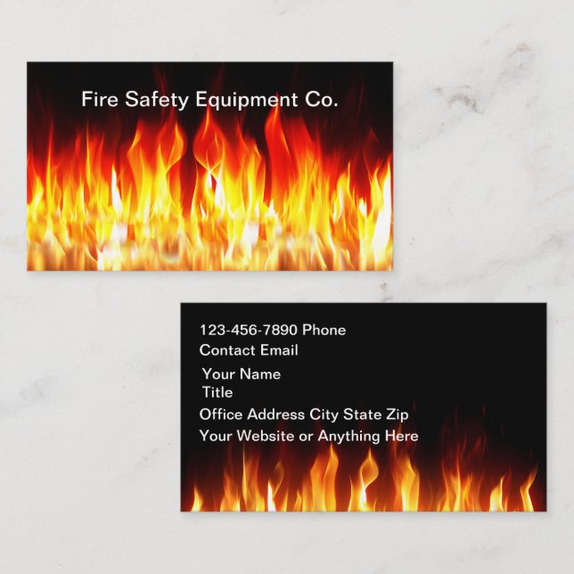 Firefighter Theme Fire Safety Equipment  Business Card (Front/Back)