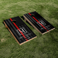 Firefighter Themed American Flag Monogram