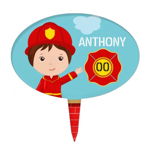 Firefighter themed Birthday Party Cake Topper