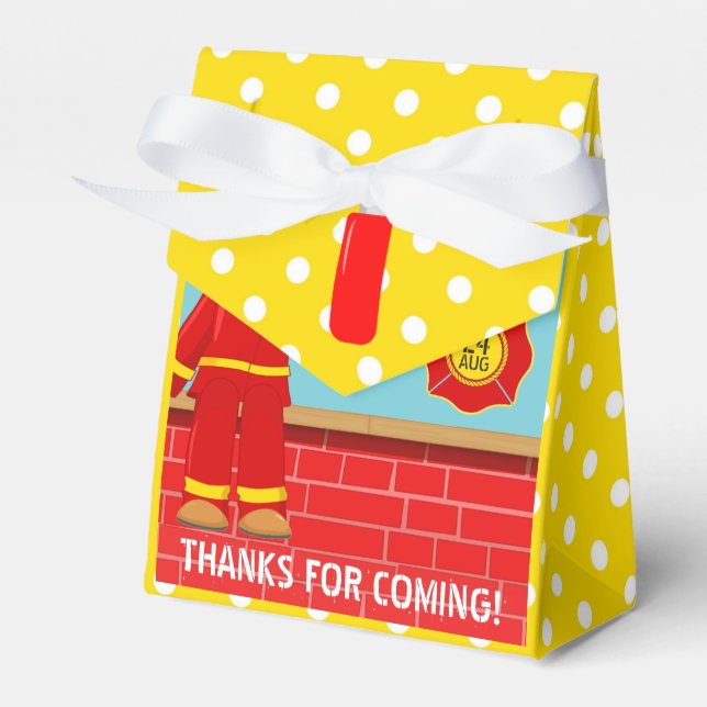 Firefighter themed Birthday Party Guest Favor Favor Boxes (Front Side)