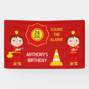 Firefighter themed Birthday Party personalized Banner