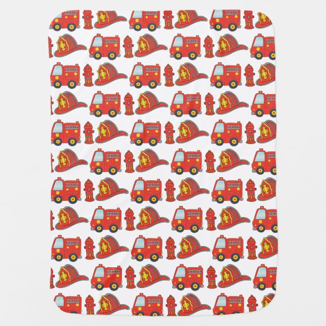 Firefighter Themed Pattern Baby Blanket (Front)