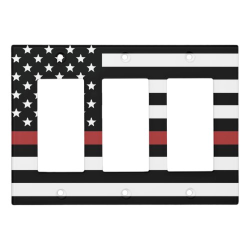 Firefighter Thin Red Line America Flag Fire Rescue Light Switch Cover
