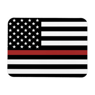 Firefighter Thin Red Line America Flag Fire Rescue Magnet