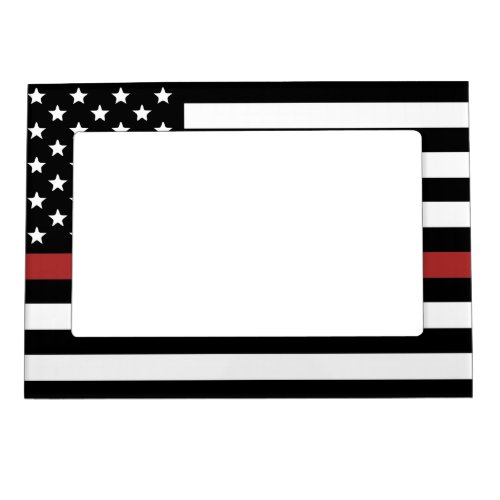 Firefighter Thin Red Line America Flag Fire Rescue Magnetic Frame