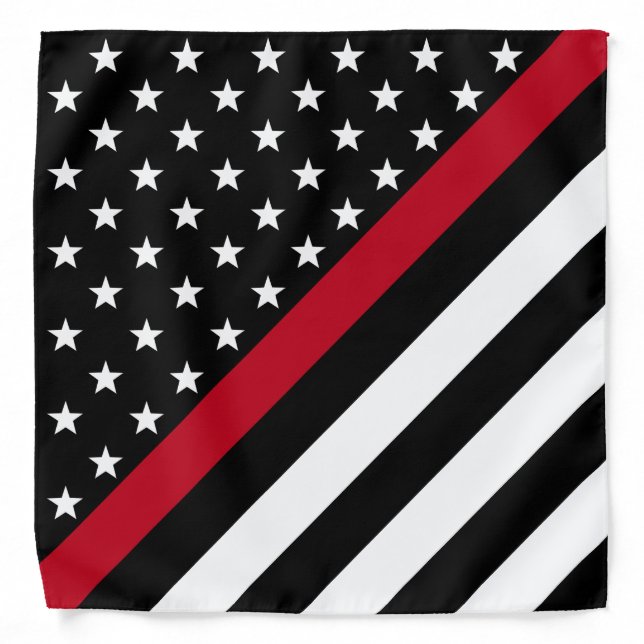 Firefighter Thin Red Line American Flag Bandana (Front)