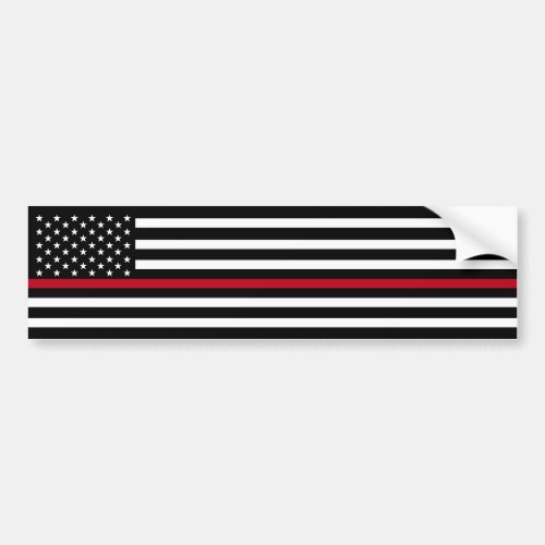 Firefighter Thin Red Line American Flag Bumper Sticker