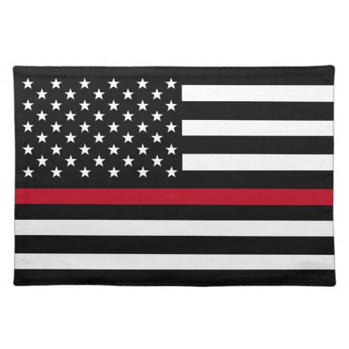 Firefighter Thin Red Line American Flag Cloth Placemat