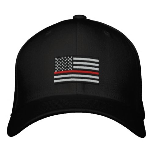 Firefighter Thin Red Line American Flag Embroidered Baseball Cap