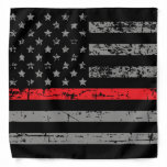 Firefighter Thin Red Line American Flag Fireman Bandana at Zazzle
