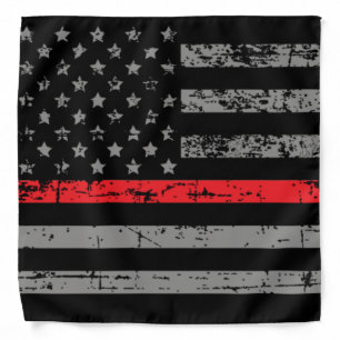 Firefighter Thin Red Line American Flag Fireman Bandana