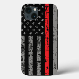 Firefighter Thin Red Line American Flag Fireman iPhone 13 Case