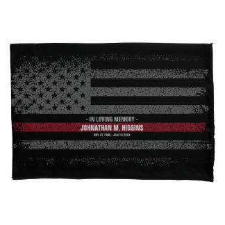 Firefighter Thin Red Line American Flag Pillow Case