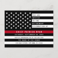 Firefighter Thin Red Line American Flag Retirement