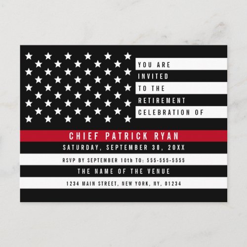 Firefighter Thin Red Line American Flag Retirement