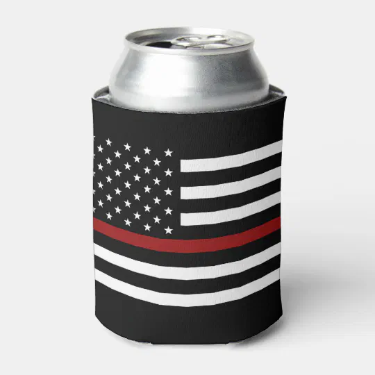 6 Thin Red Line Can Coolers Firefighter Fireman Firemen iaff Koozie Cozie Beer 