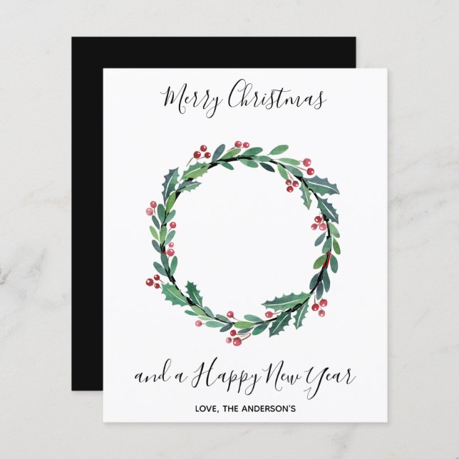 Firefighter Thin Red Line Budget Christmas Card (Front/Back)