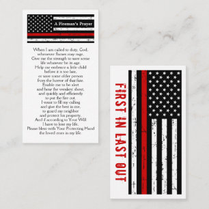 Firefighter Thin Red Line Bulk Fireman's Prayer  Business Card