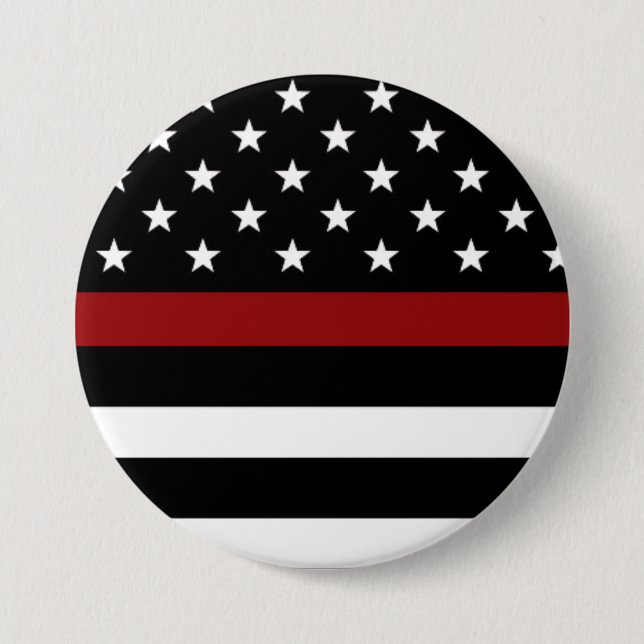Firefighter Thin Red Line Button (Front)