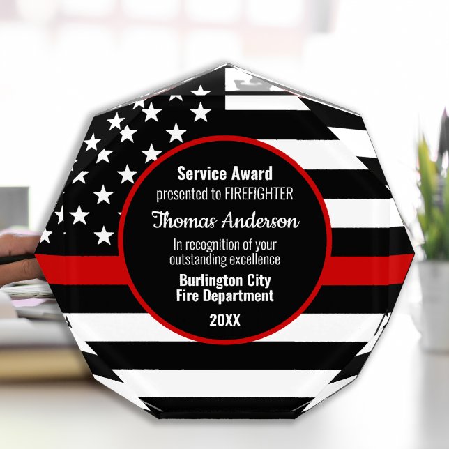 Firefighter Thin Red Line Custom Fire Service  Acrylic Award (Creator Uploaded)