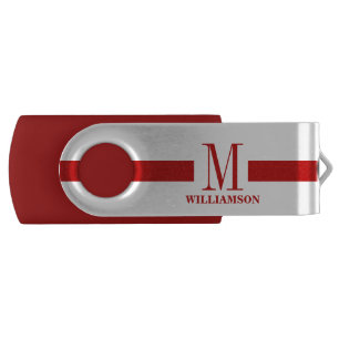 Firefighter Thin Red Line Custom Monogram Flash Drive
