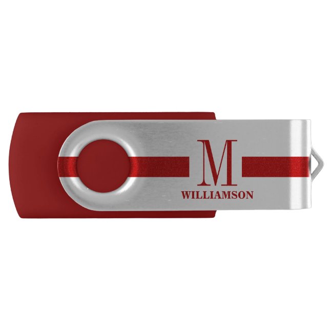Firefighter Thin Red Line Custom Monogram Flash Drive (Front)